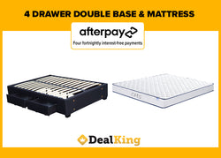 4 DRAWER DOUBLE SLAT BASE BLACK & MATTRESS