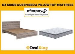 APARTMENT NZ MADE QUEEN SLAT BED + PILLOW TOP MATTRESS