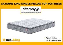 KING SINGLE POCKET SPRING PILLOW TOP MATTRESS