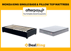 MONZA KING SINGLE SLAT BASE & PILLOW TOP MATTRESS