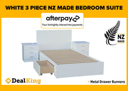 WHITE 3PC NZ MADE SUITE (KING SINGLE BED)